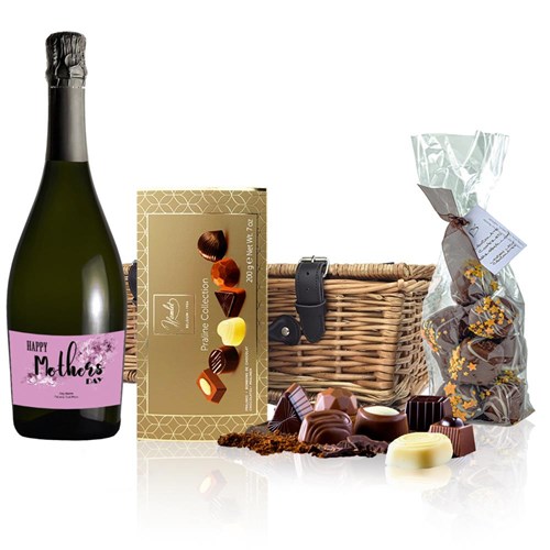 Personalised Prosecco - Mothers Day Label And Chocolates Hamper